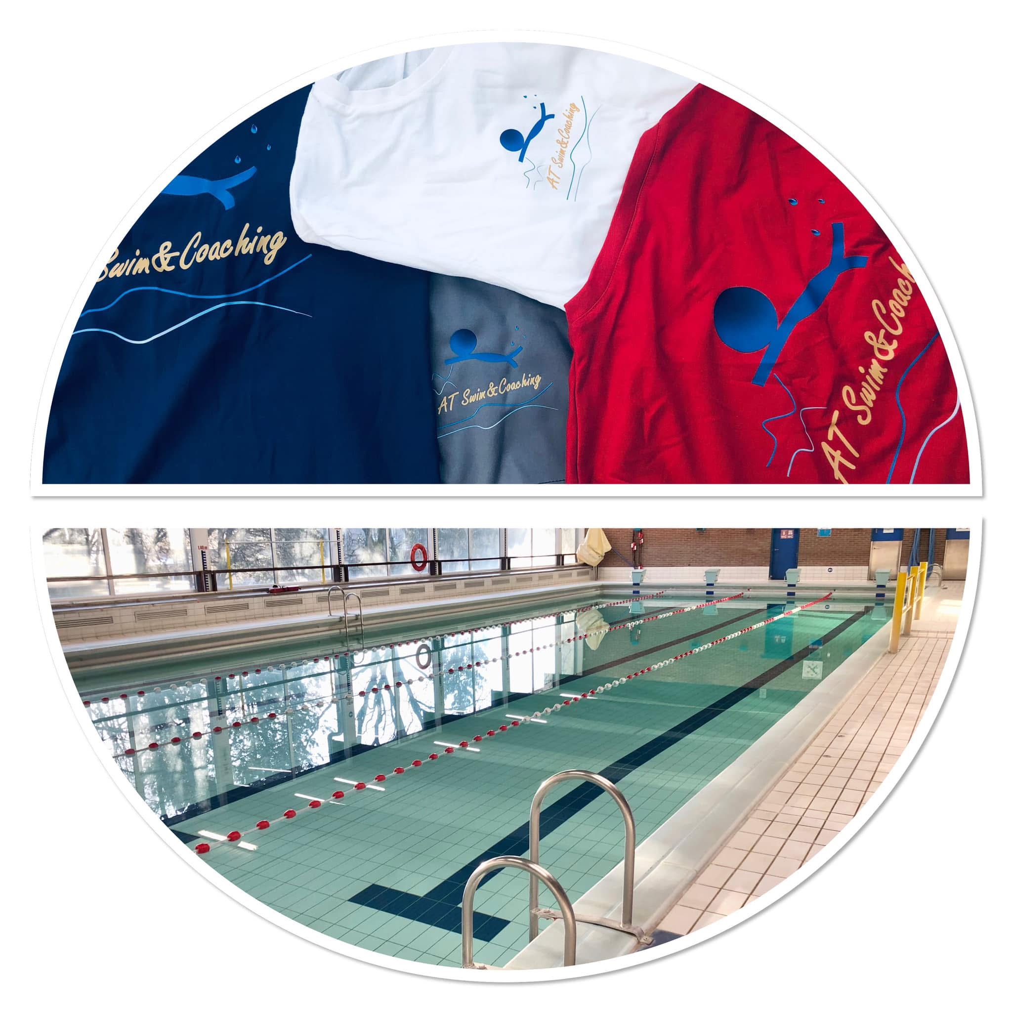 A collage of swimming photos